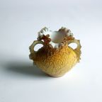 Victorian Glass Peach Sunrise Coralene Vase, Late 19Th Century. thumbnail 9