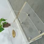 Space Age Plexiglas Trolley Met Messing, Tv Meubel thumbnail 11