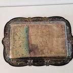 Antieke Serveerschaal Zilverkleurige Schaal Bord thumbnail 14