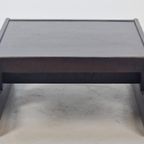 Vintage Wengé Salontafel Brutalist Postmodern ‘70 Hout Tafel thumbnail 3