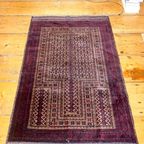 Super Dark Vintage Wool Persian Beloudj Rug - 124 Cm X 87 Cm thumbnail 7