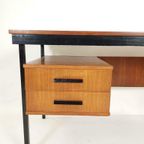 Vintage Teak Houten Bureau | Bureautje 2 Lades thumbnail 6