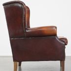 Comfortabele Schapenleren Oorfauteuil Met Een Geweldig Patina thumbnail 4