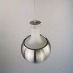 2 Vintage Hanglampen Melkglas En Aluminium - Staff Leuchten thumbnail 3