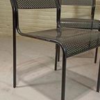 Vintage Set Van 4 Metalen Stoelen, Zwart, Perforated Metal thumbnail 4