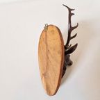Vintage Hertenkop Wand Beeldje Tirol Skihut Mancave Pub Bar thumbnail 5
