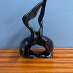 Black Ceramic Figurine Of 2 Pelicans By Miroslav Smutny 1960S thumbnail 3