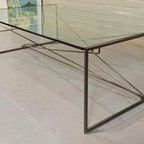Vintage Postmodern Glas En Metaal Salontafel thumbnail 4