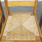 Set Van 4 Eikenhouten Haagse School Design Eetkamerstoelen Uit Begin 1900 Met Rieten Zittingen thumbnail 13