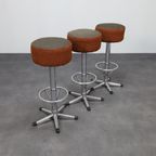 3x Bar Stool In Chrome, 1970s thumbnail 3