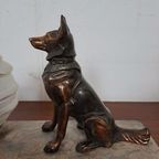 Prachtige Franse Art Deco Lamp Met Herdershond Hond. thumbnail 4