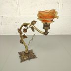 Bronzen Tafellamp Met Glazen Bloem thumbnail 7