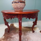 Antieke Halfronde Barok Sidetable thumbnail 6