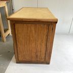 Antiek Bureau Art Deco Eiken Met Ladeblok thumbnail 7