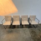 Vier Arco Frame Eetkamerstoelen, Crème Bekleding, Burkhard Vogtherr thumbnail 10