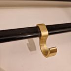Vintage Kapstok Plexiglas Messing Kleurig Metaal Wandkapstok thumbnail 4