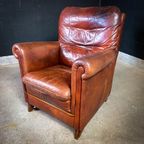 Vintage Schaapsleren Fauteuil Met Hoge Rug thumbnail 2