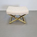 Vintage Voetenbank Messing Regency X Make-up Kruk Goud '70 thumbnail 9