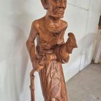 Groot Balinees Beeld Man Met Haan Bali Hout 105 Cm thumbnail 5