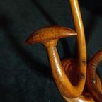 Art Nouveau Gebogen Hout Dubbele Kledinghaak Van Thonet thumbnail 8