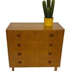 Vintage Ladekast Kastje Jaren 60 Teak Fineer Commode Design thumbnail 4