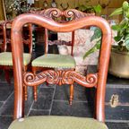 Antieke Stoelen 4 Hollandse Houten Eetkamerstoelen Gestoffeerd thumbnail 10