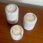 Set Van 3 Marmeren Waxinelichthouders Vintage thumbnail 6