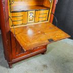 Brocante Hollandse Secretaire Kast – Begin 1900 – Rood thumbnail 8