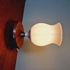 Scandinavische Statieflamp In Opaline En Teak, Jaren 60 thumbnail 6