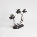 Art Deco Tubular Steel And Bakelite Candelabra, Netherlands. thumbnail 9