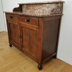 Vintage Frans Dressoir Commode, Ladekast Badkamermeubel Marmer Blad 115 thumbnail 8