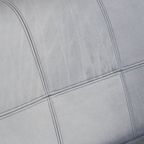 Leuke Schuitema Art Deco Design Bank Met Mooie Blauwe Nubuck Lederen Bekleding thumbnail 12