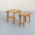 Natural Oak Side Table Brutalist Set/2 thumbnail 2