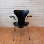 Set Of 4 Arne Jacobsen Chairs 3107 With Armrests thumbnail 5