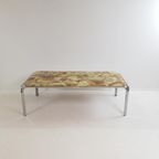 Vintage Salontafel Groot Epoxy Chroom Coffee Table Marble thumbnail 3