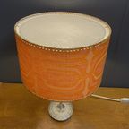 Round Table Lamp With Orange Shade 1960S thumbnail 4