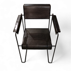 Minimalist Steel Perforated Chairs / Netherlands 1970s thumbnail 8