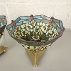Duo Tiffany Lampen Op Bronzen Voeten thumbnail 7