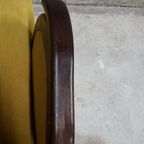 Vintage Fauteuil Jaren 50 Gele Stoel Gele Ribstof Herbekleed thumbnail 11