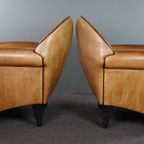 Set Van Twee Prachtige Bart Van Bekhoven Schapenleren Design Armchairs/ Fauteuils thumbnail 5