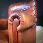 Vintage Schaapsleren Fauteuil Met Hoge Rug thumbnail 8