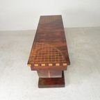 Art Deco Stijl Consoletafel Met Verschillende Soorten Ingelegd Hout thumbnail 10