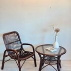 Vintage Rotan Bankje Fauteuil Set Jaren 70 thumbnail 9