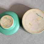 Unieke Vintage Mobach Turquoise Keramiek Dekselpot / Dekseldoos thumbnail 9