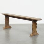 Stijlvolle Antieke Halbank/ Bank Voor Aan De Eettafel Met Een Prachtig Patina thumbnail 6