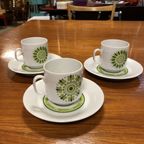 Vintage Koffiekopjes ‘Groen Bloem Motief’ thumbnail 3