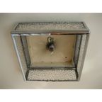 Vintage Plafondlamp, Plafonnière Met Kunststof Platen In Verchroomde Profielen 46 X 46 Cm, Jaren thumbnail 18