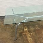 Glass Dining Table With Metal Base thumbnail 6