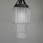 Art Deco Hanglamp Met Getrapte Glazen Kap, Jaren 30 thumbnail 17