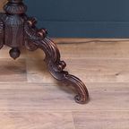 Antieke Tilttop Tafel 19E Eeuw Met 5 Schilderingen thumbnail 9